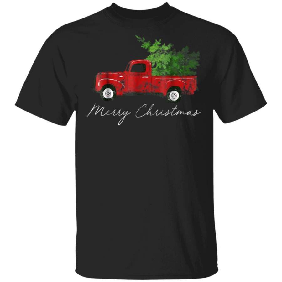 Vintage Wagon Christmas T-Shirt – Tree on Car Xmas Vacation Xmas Gifts Tee Funny Family Matching T Shirt Pajama Tshirt Present Shirts