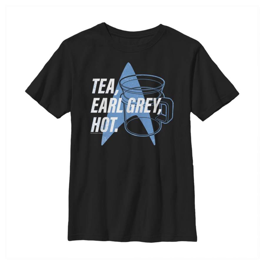 Star Trek Boy’s Next Generation Picard Earl Grey Tea  T Shirt