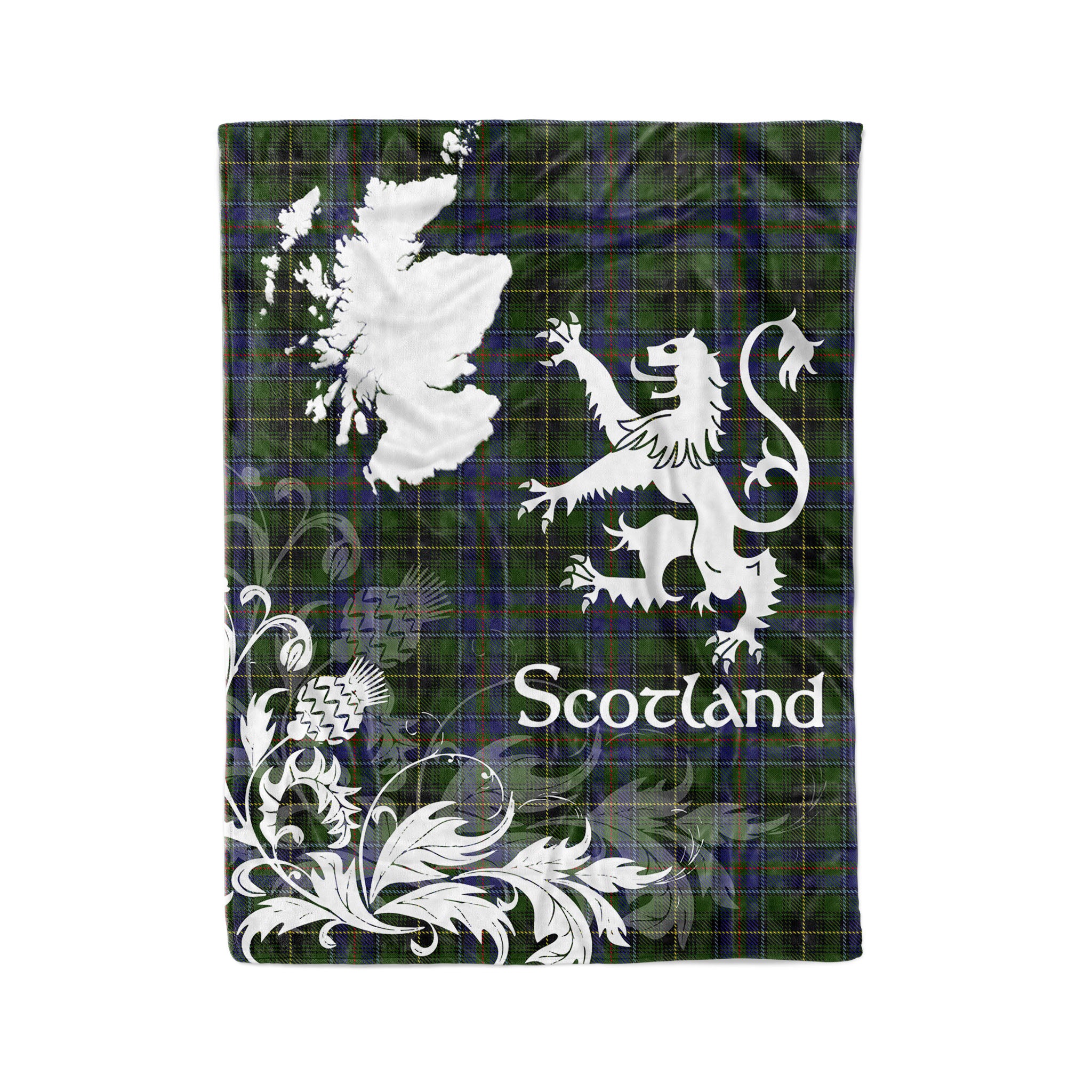 Tartan Plaid Fleece Blanket Tartan Blanket Thistle And Lion Scottish Clan Macinnes Plaid Blanket