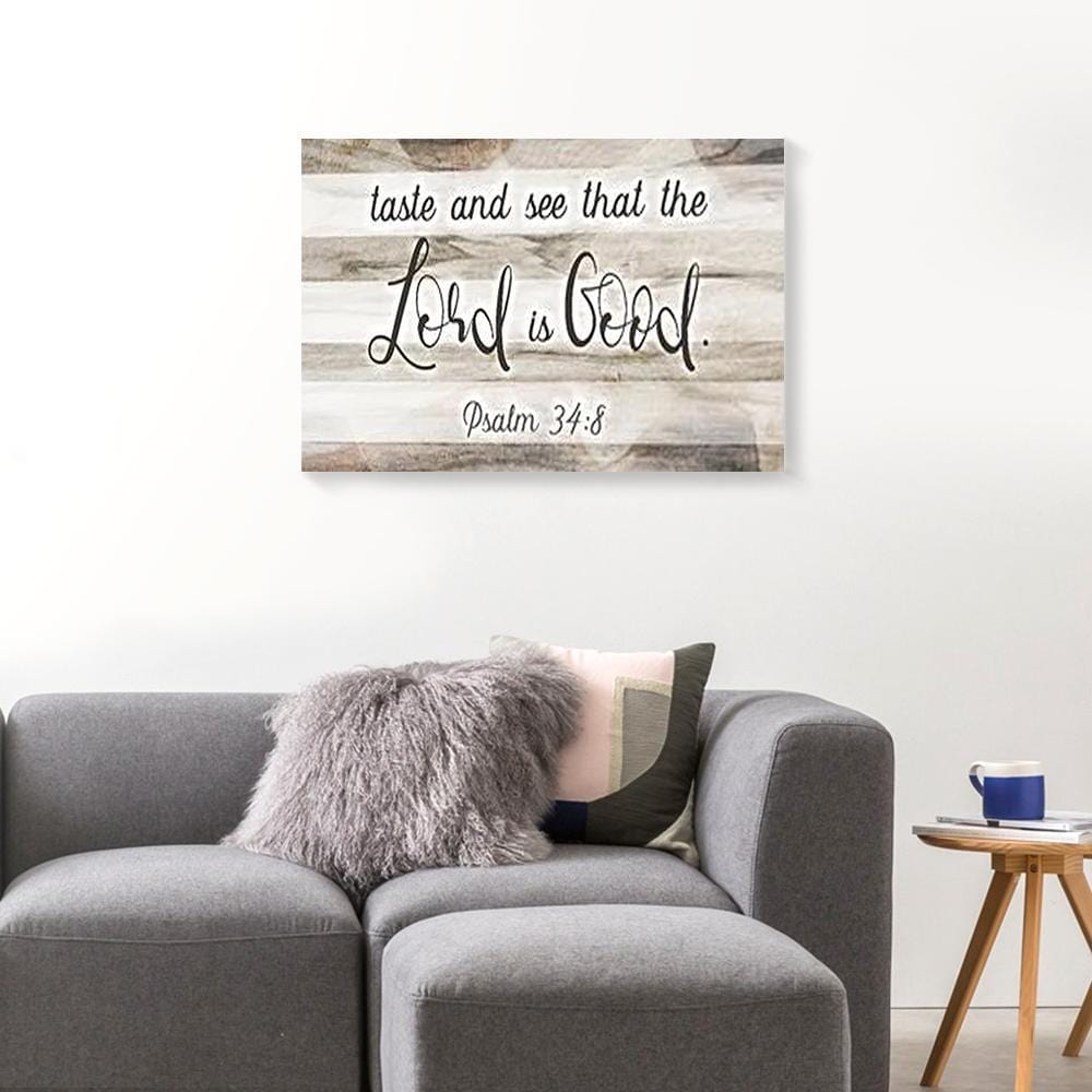 Canvas Prints Taste And See Lord Is Good Wood Vintage Christian Wall Art Canvas Home Decor Canvas