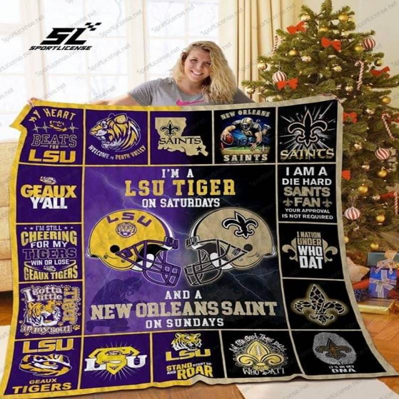 Im A Lsu Tigers On Saturday And A New Orleans Saints On Sundays The Best Gift For Fans Of That Two Professional Football Team Quilt Blanket