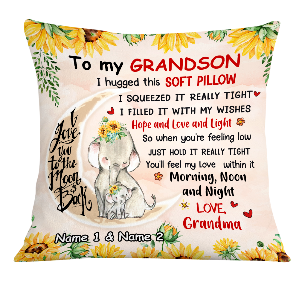 Personalized Elephant Daughter Granddaughter From Mom Grandma Pillow Jr158 95O24