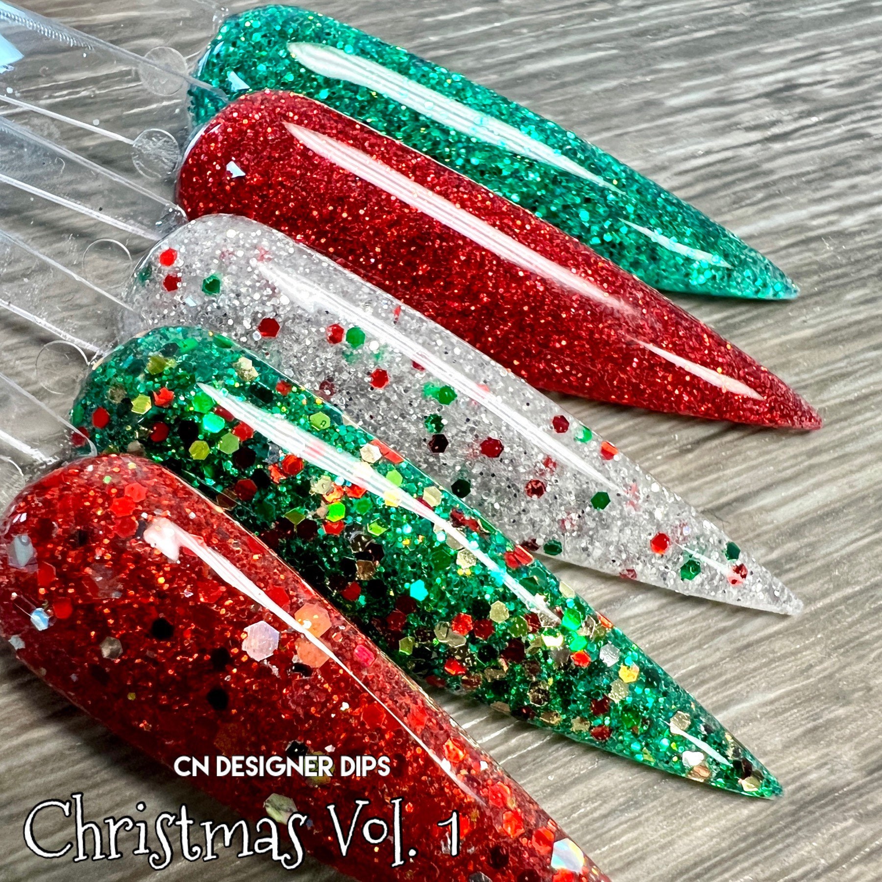 Christmas Vol 1- dip powder, Christmas dip powder, holiday dip powder, dip nail powder, Christmas nails, nail dip powder, dip powder set