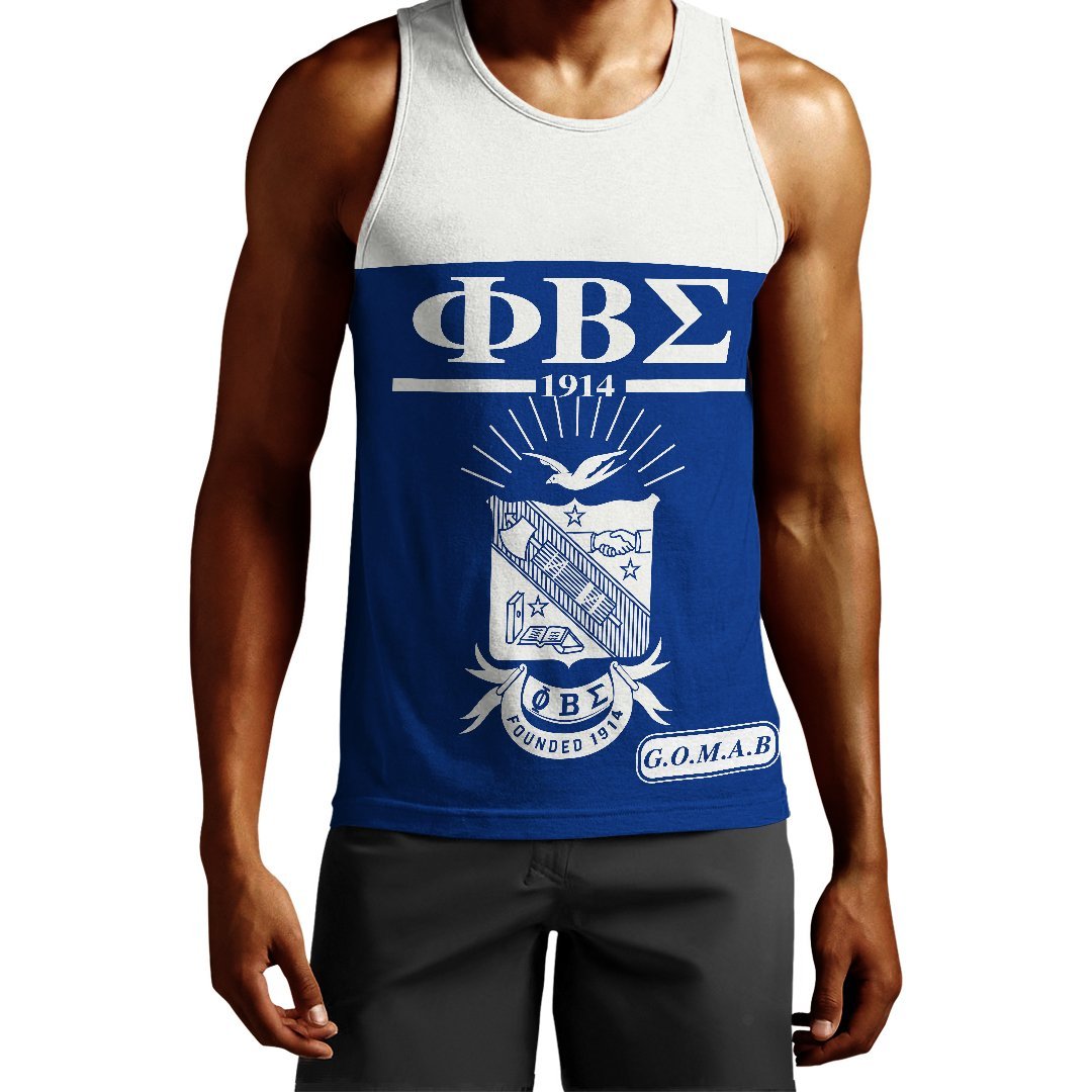 Wonderprint Tank Top Blue Phi Beta Sigma Men Tank Top