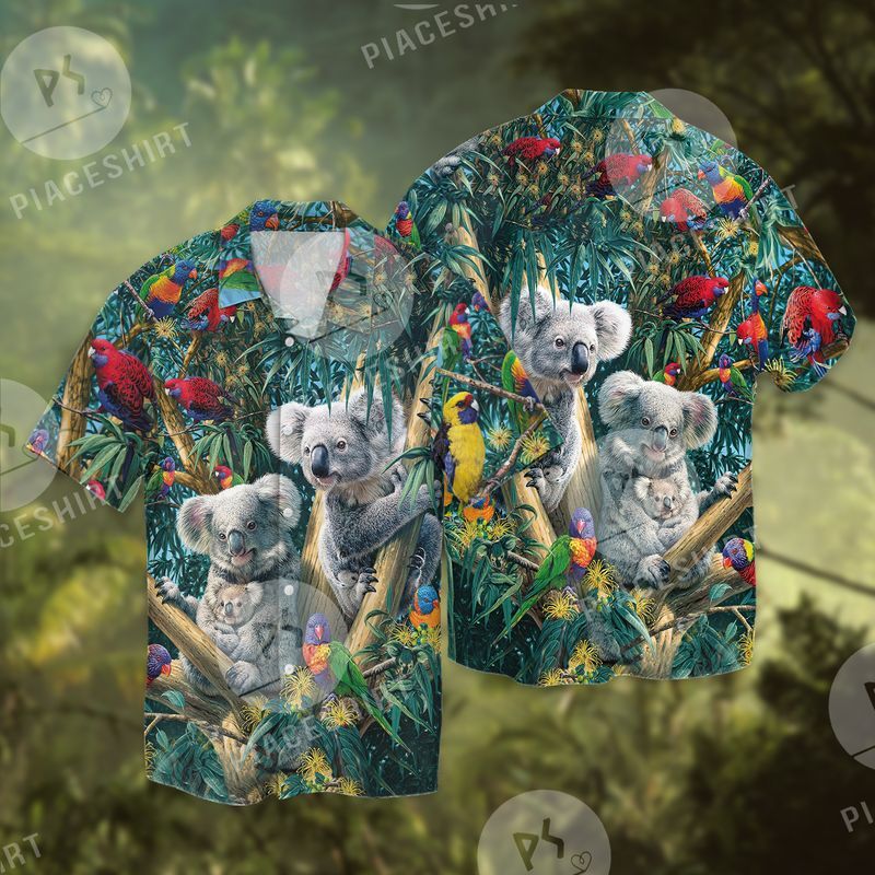 Koala Family Parrot Forest Full Print Hawaii Shirt Ha107143