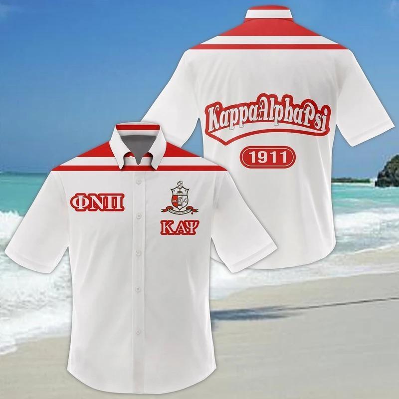 Africa Summer Shirt – Phi Nu Pi Kappa Alpha Psi White Hawaiian Shirt