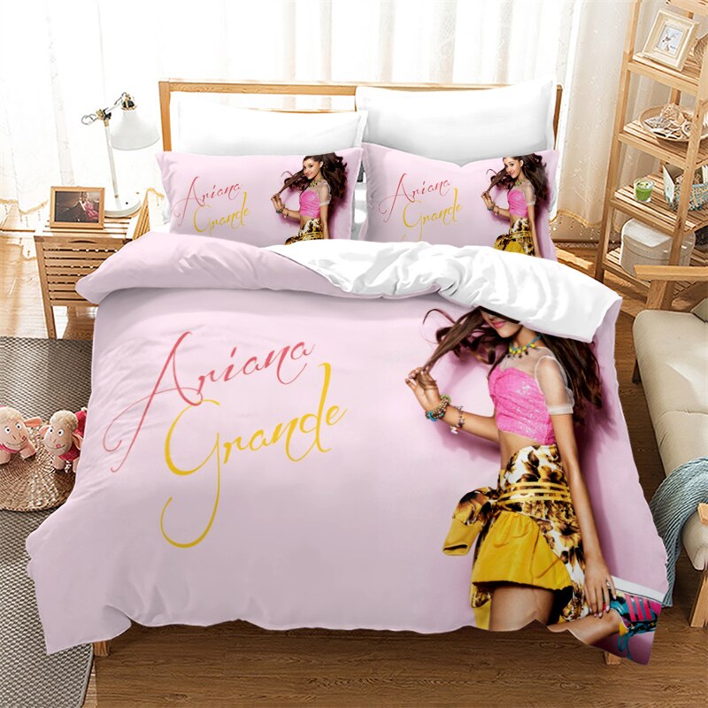 3D Ariana Grande Girl Women Bedding Set 3D Duvet Cover Set With Pillowcase Popular Bedclothes Twin Full Queen King Size