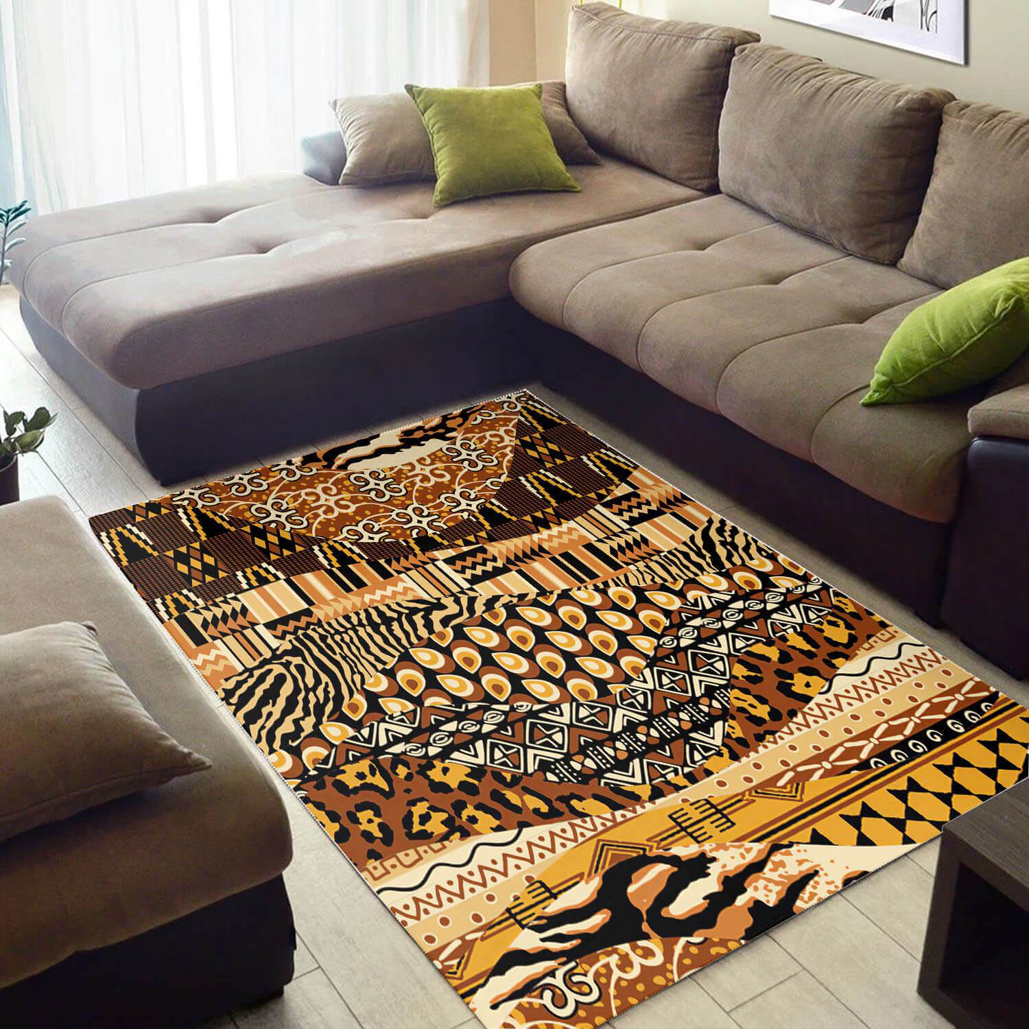 Trendy African Rug Abstract Afrocentric Pattern Art African Large Carpet African Room Decor WBG3416