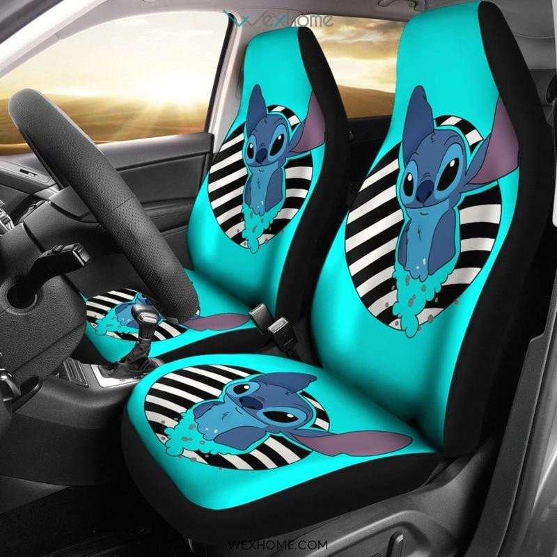 Stitch Mermaid Swimming Seat Covers – Seat Covers With Leather Pattern Print Will Get 2 Pcs