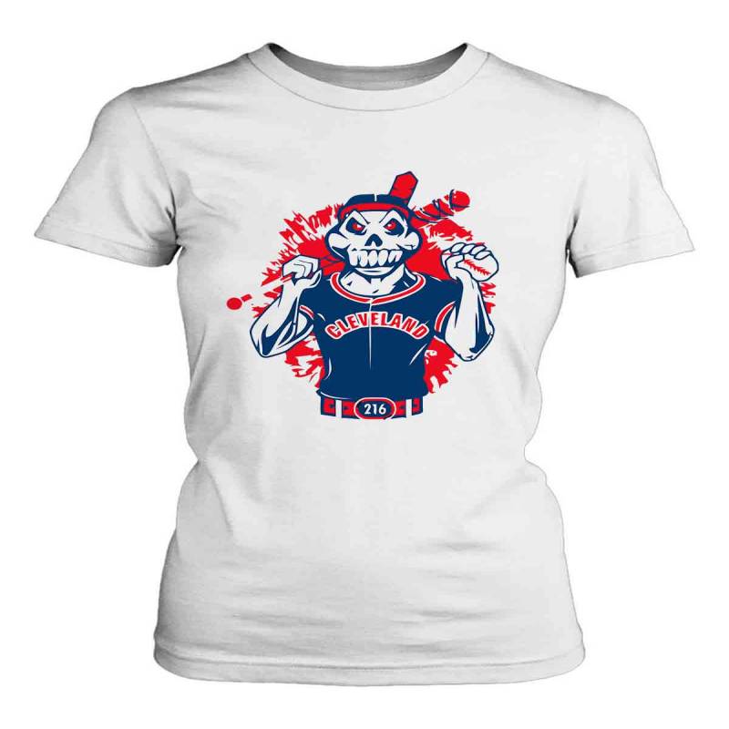 Cleveland Indians Skull Women’S T-Shirt