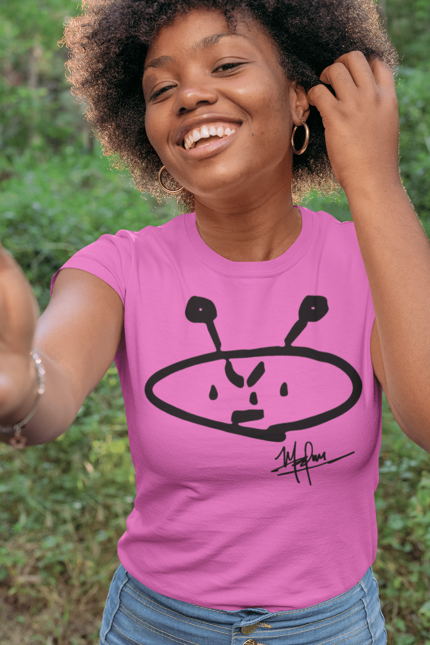 Alien Freak Wear Merch Classic Ladies Pink T-Shirt