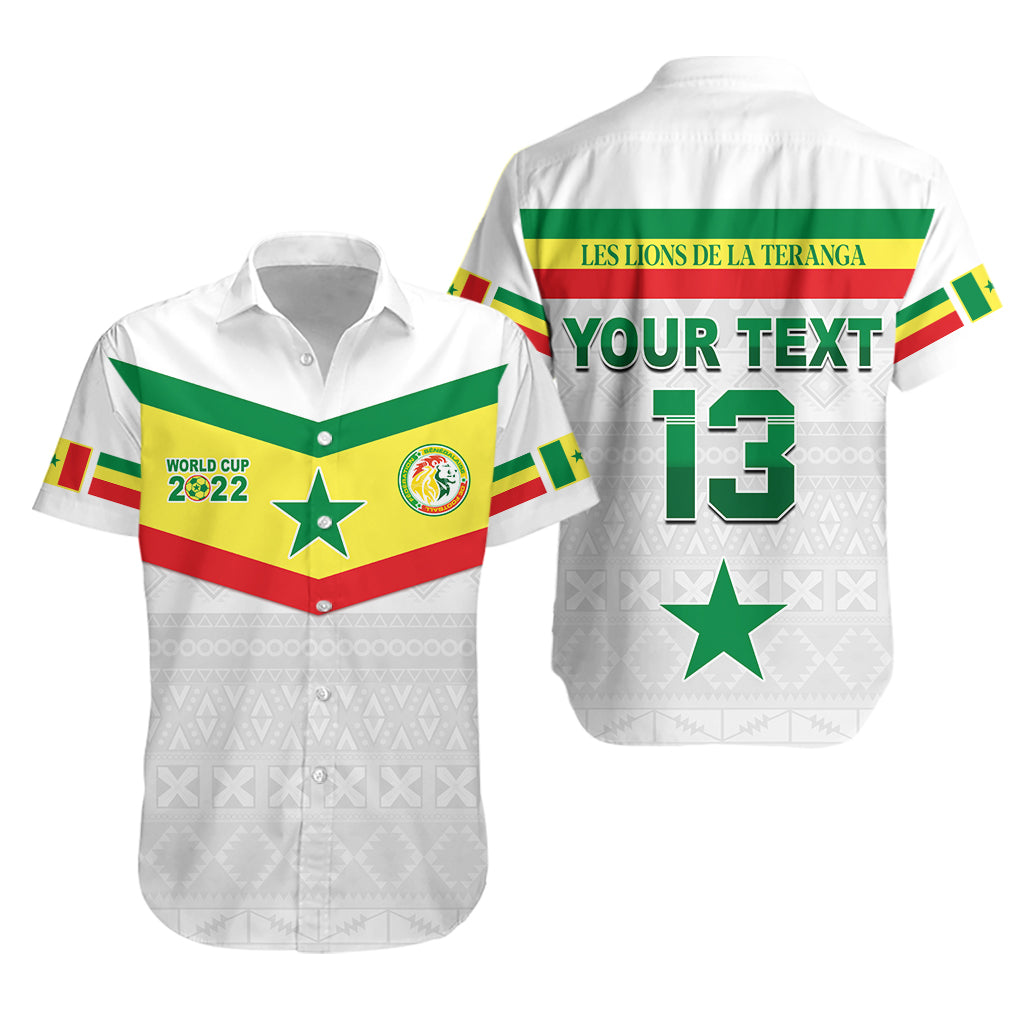 (Custom Text And Number) Senegal Football 2022 Hawaiian Shirt Champion Teranga Lions Mix African Pattern Lt13