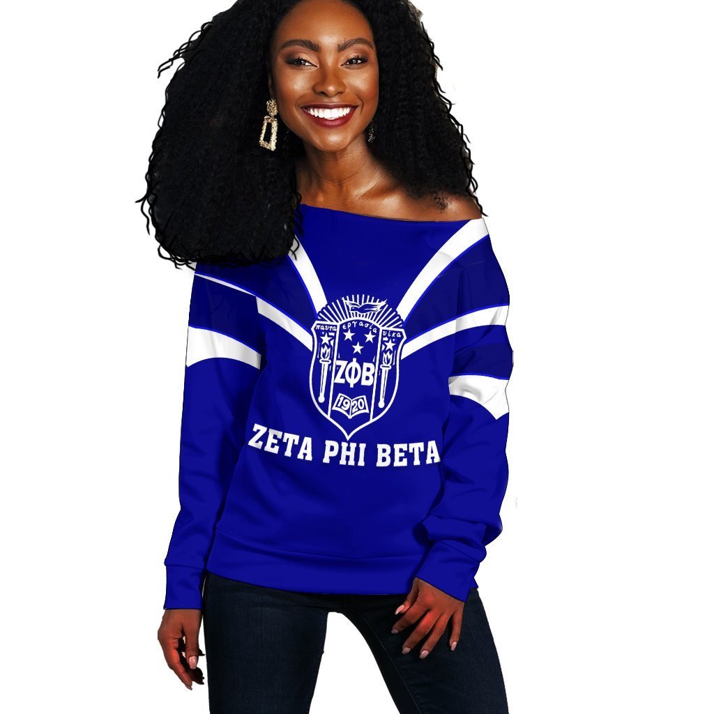 Sorority Sweatshirt – Zeta Phi Beta Women Off Shoulder – Tusk Style