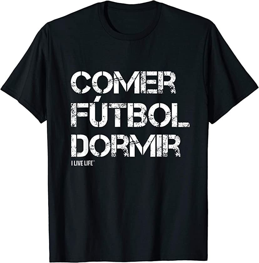 Vintage Hispanic Meme Vendimia Soccer Comer Futbol Dormir T-Shirt