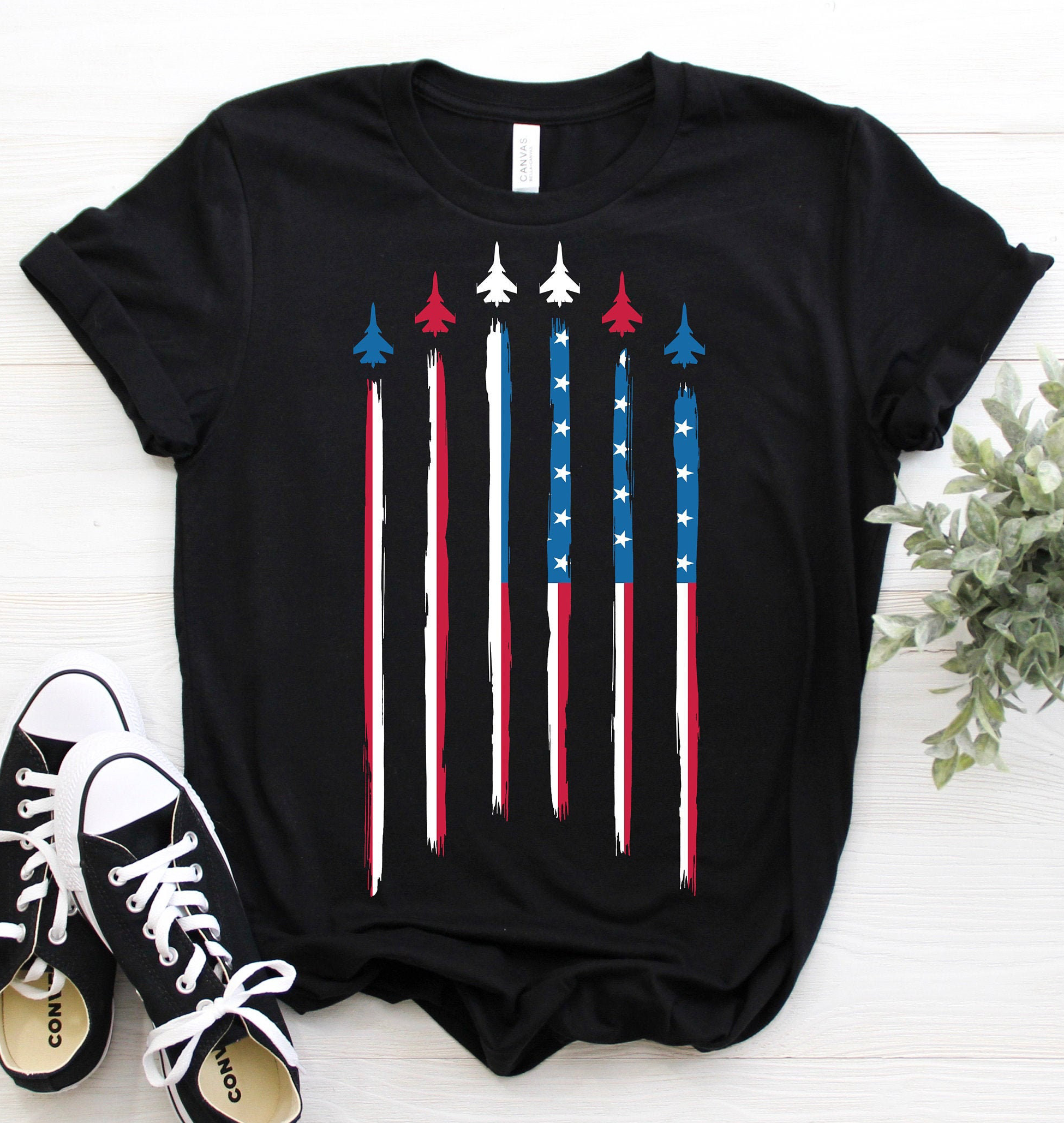 American Flag Plane Aviation Standard/Premium T-Shirt Hoodie