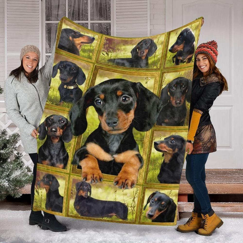 Dachshund Puppy Dog 3D Printed Fleece Blanket