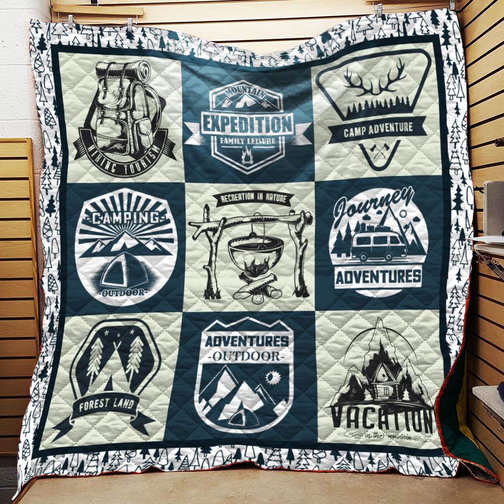 Mountain Camping Quilt Blanket