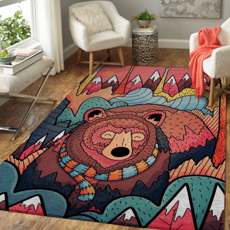 A winter bear forest – Animals Area Rug Carpet