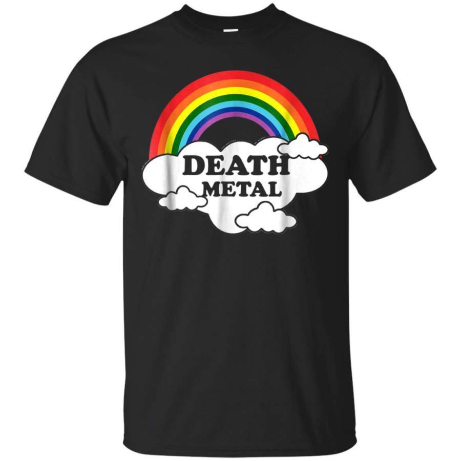 AGR Minimal Death Metal Rainbow And Clouds Design Tshirt Jaq T-shirt