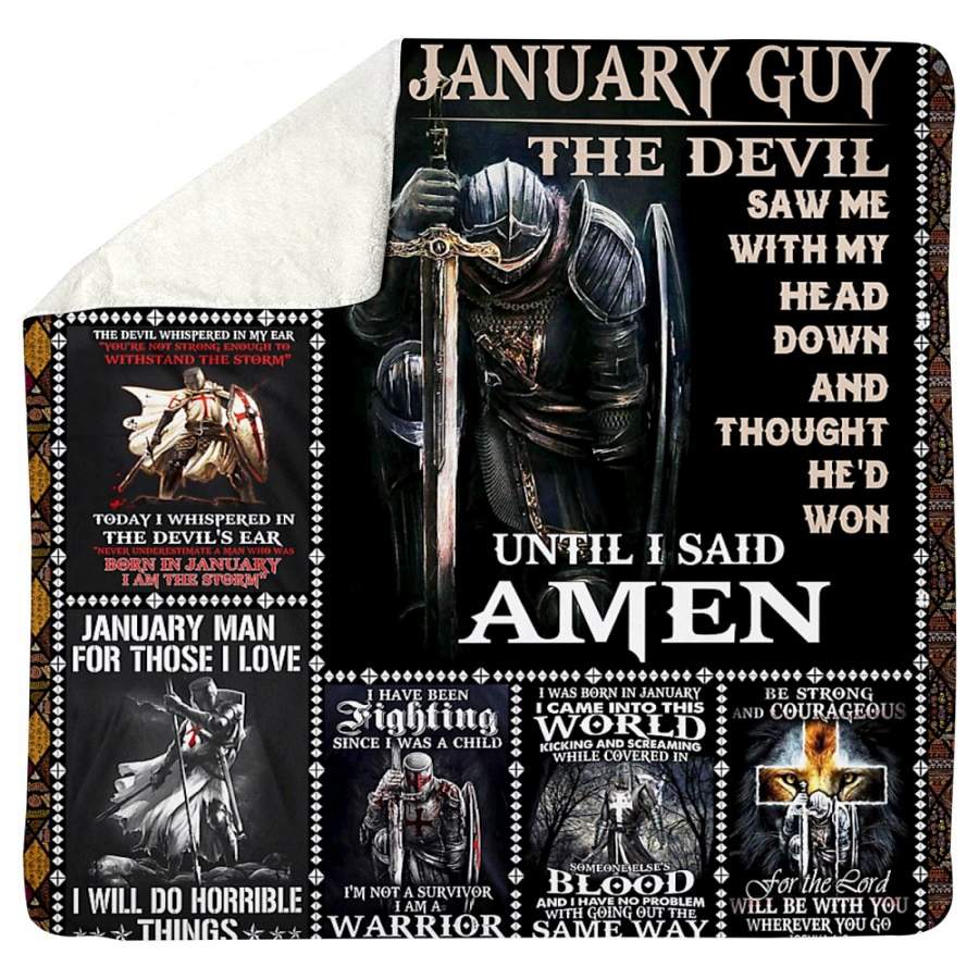 January Guy The Devil Birthday Gift Sherpa Blanket