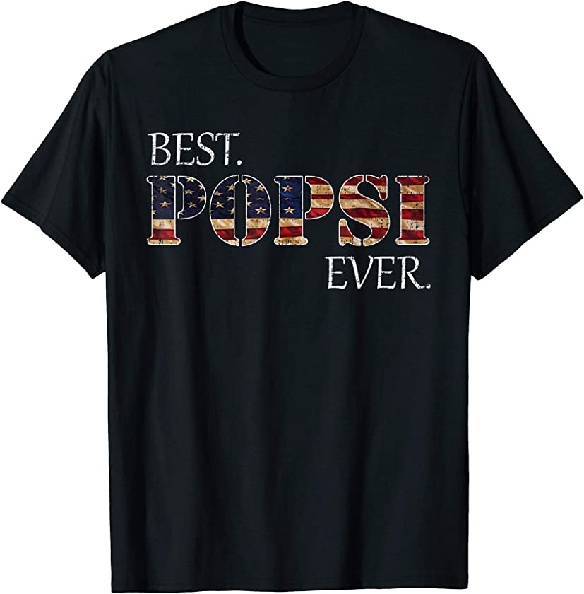 Vintage USA Best Popsi Ever American Flag Father’s Day T-Shirt