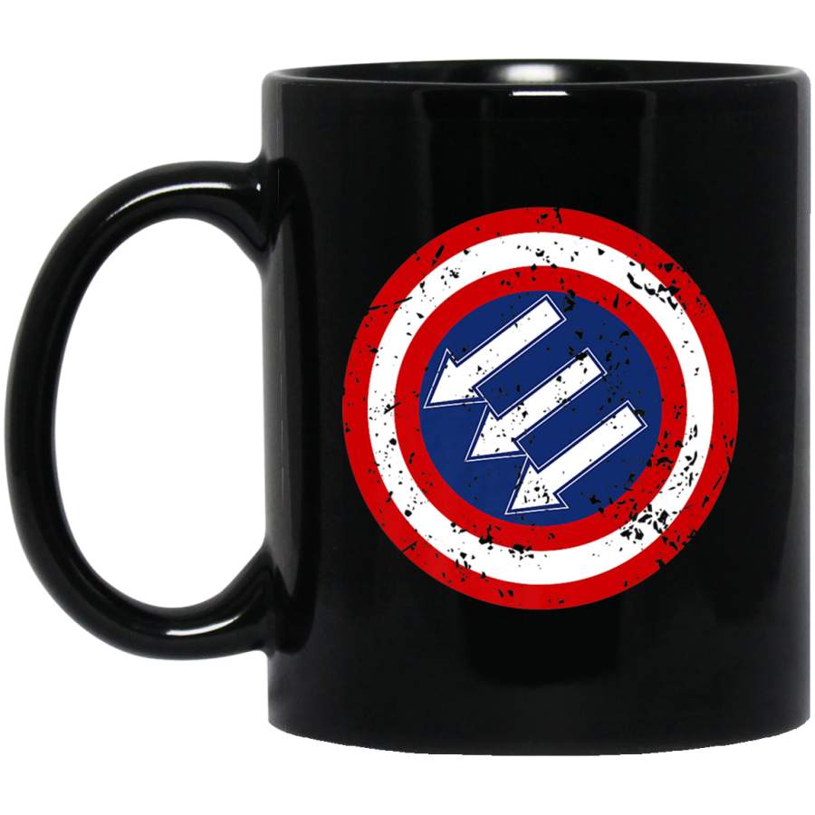 Iron Front Style Vintage American Flag Symbol Mug 11 oz 15 oz Black Mug