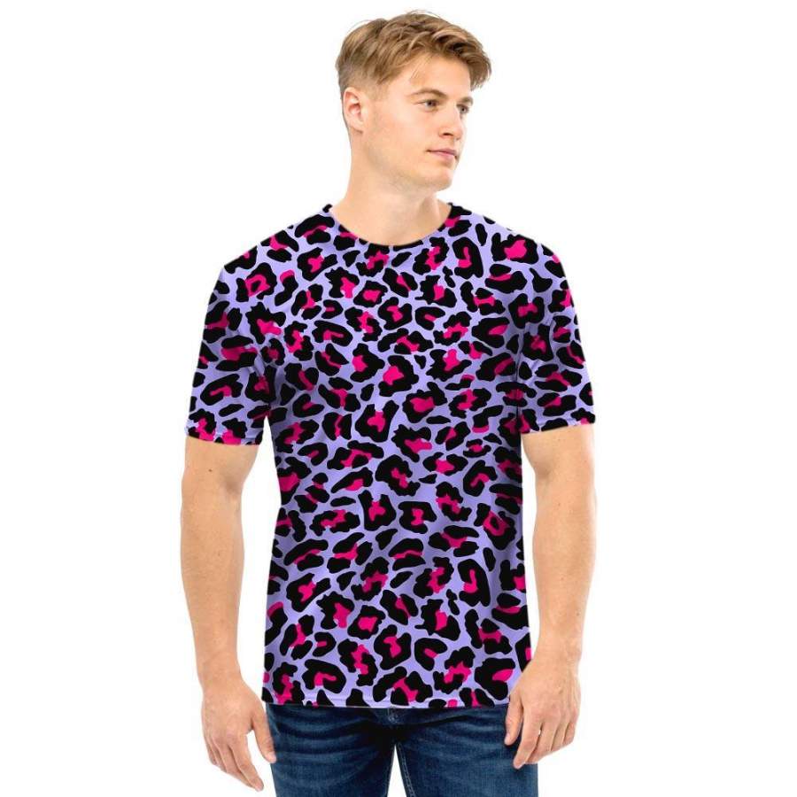 Neon Leopard Men T Shirt