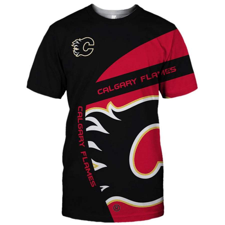 Calgary Flames T-Shirt 3D All Over Print Custom 3D Calgary Flames Graphic Printed 3D T-Shirt 3D All Over Print All Over Print Tee For Men For Women