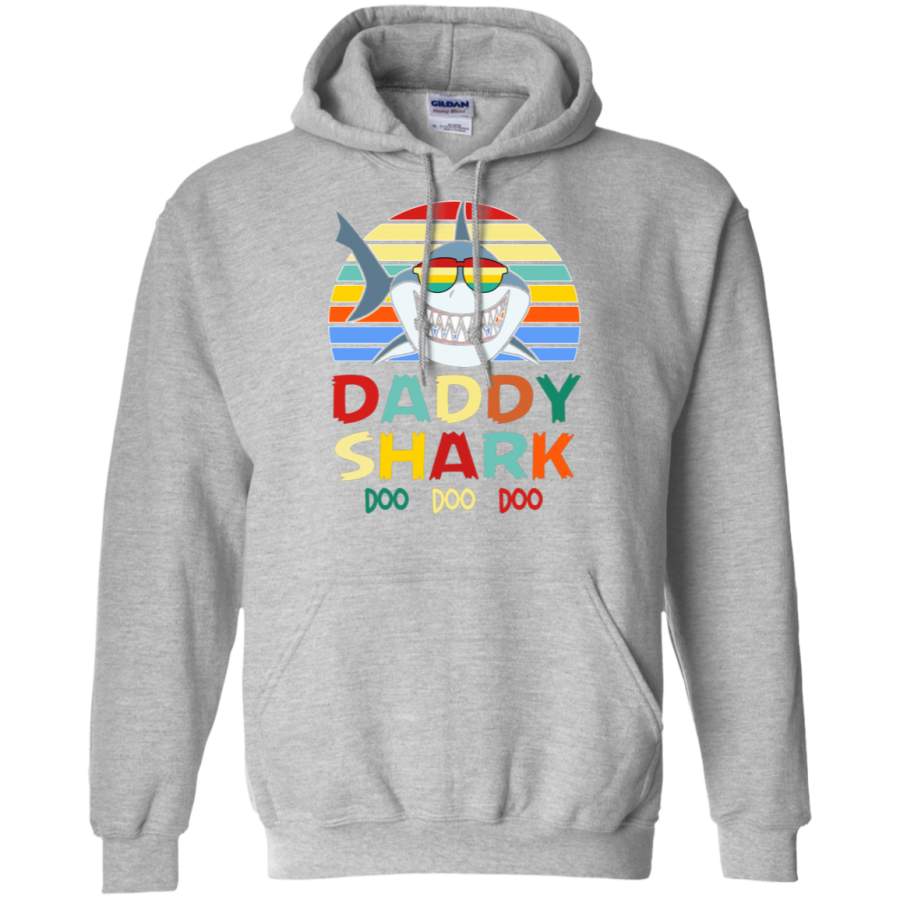 AGR Retro Vintage Daddy Shark Tshirt gift for Father Gildan Pullover Hoodie