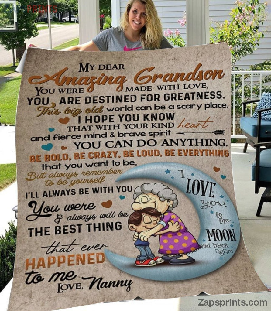 Gift For Grandson – To My Grandson – You Were Made With Love – Grandma Gift To Grandson – Blanket