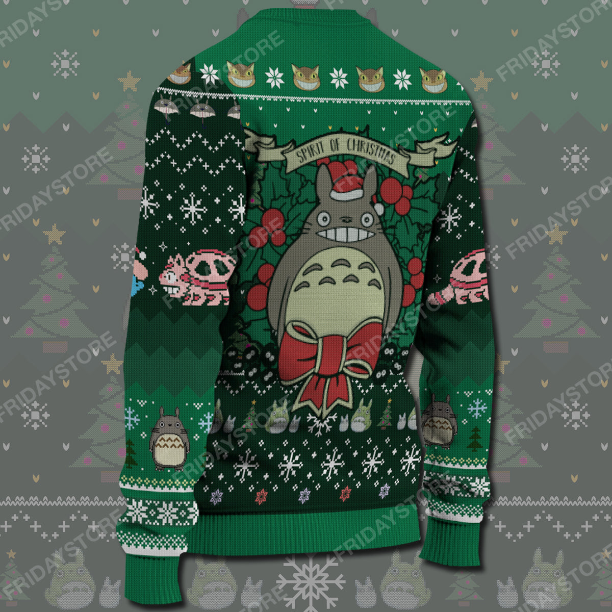 Unifinz Gb Ugly Sweater Gb Totoro Spirit Of Christmas Sweater Awesome Totoro Ugly Sweater 2022