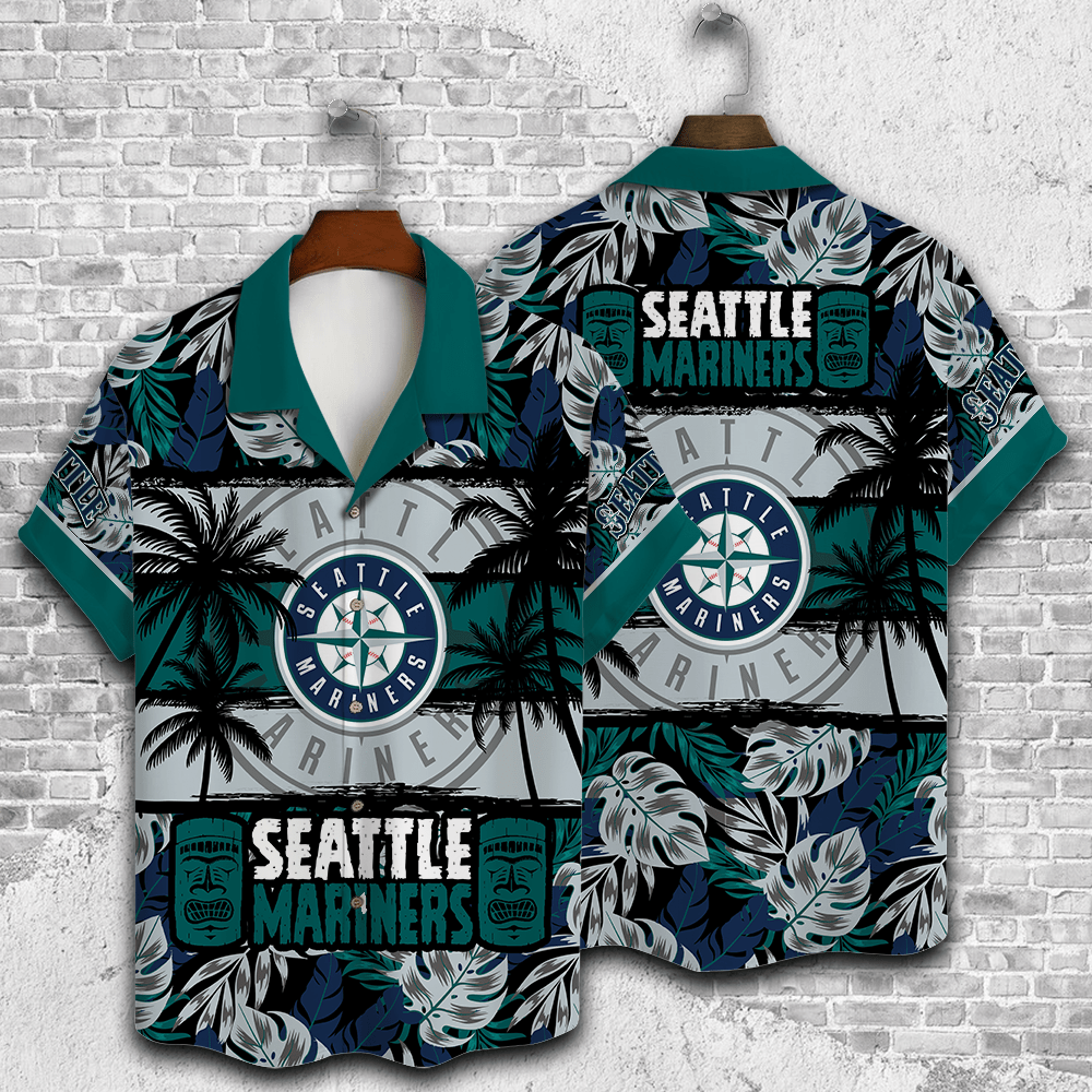 Seattle Mariners Palm Tree Aop Hawaiian Shirt V28