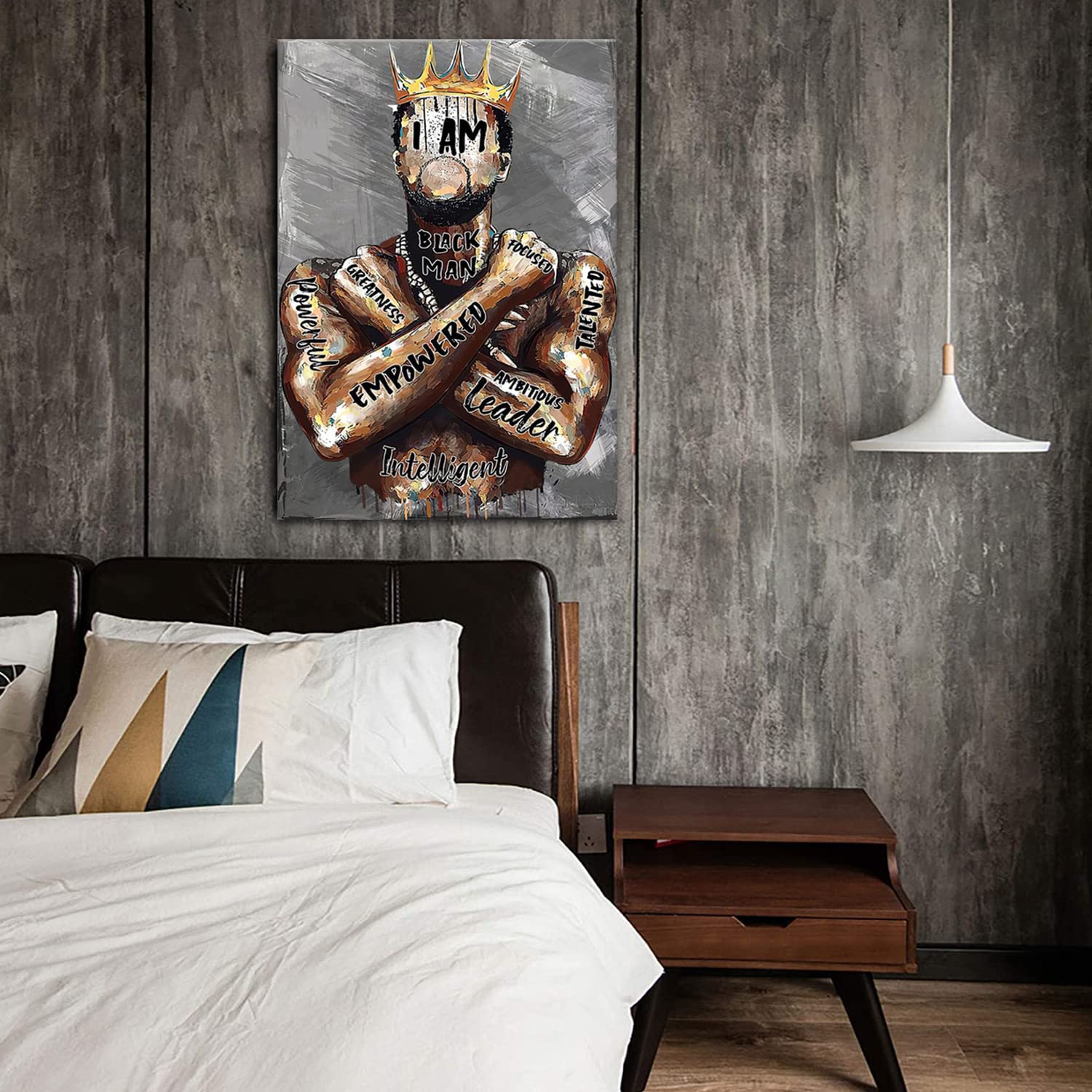 Black Men Wall Art African American Man Portrait Wall Art Afro King Poster Abstract Contemporary Canvas Prints Painting Home Decor