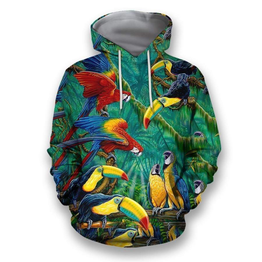 All Over Printed Parrots Shirts H227B