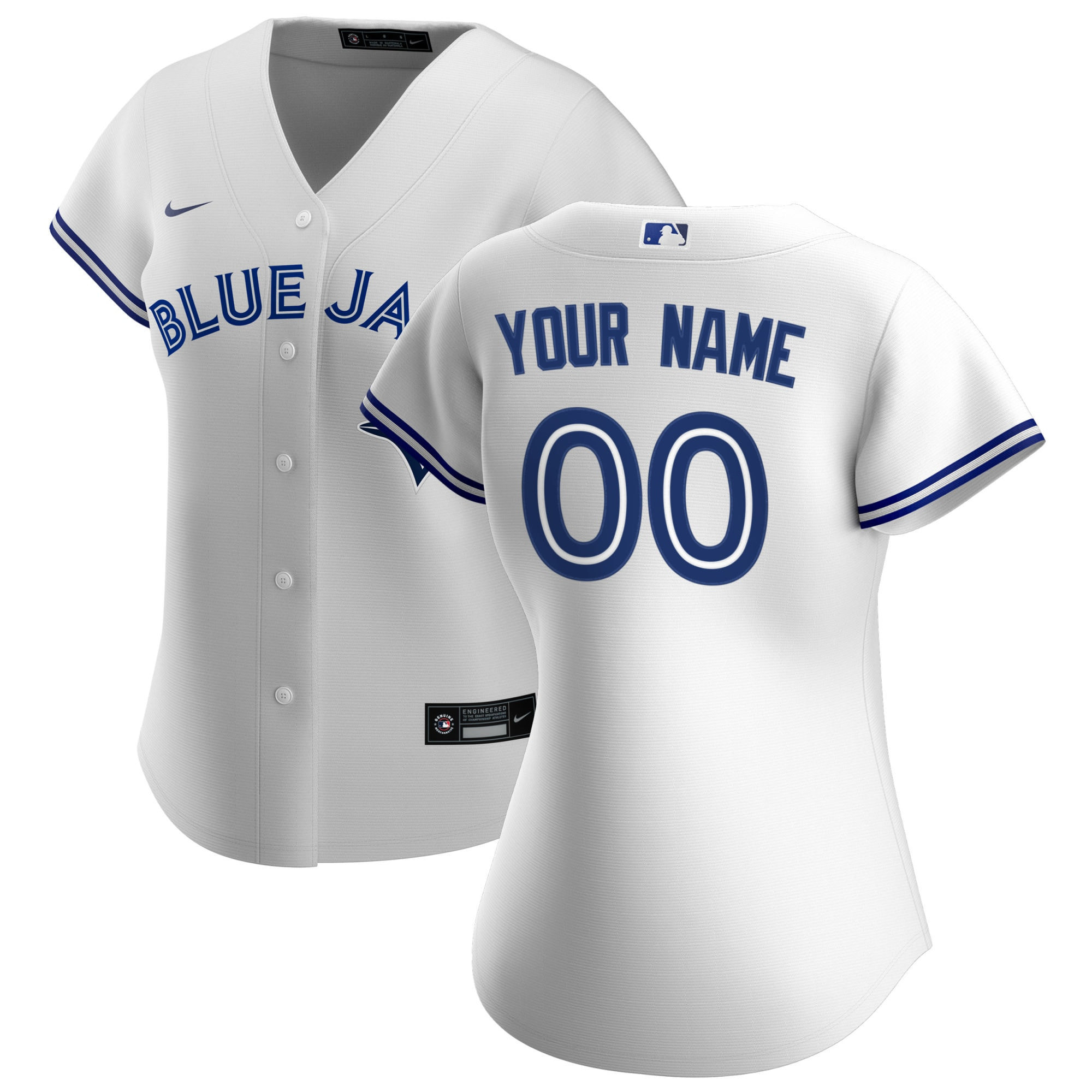 Toronto Blue Jays Womens Home Replica Custom Jersey – White Custom Jerseys MLB