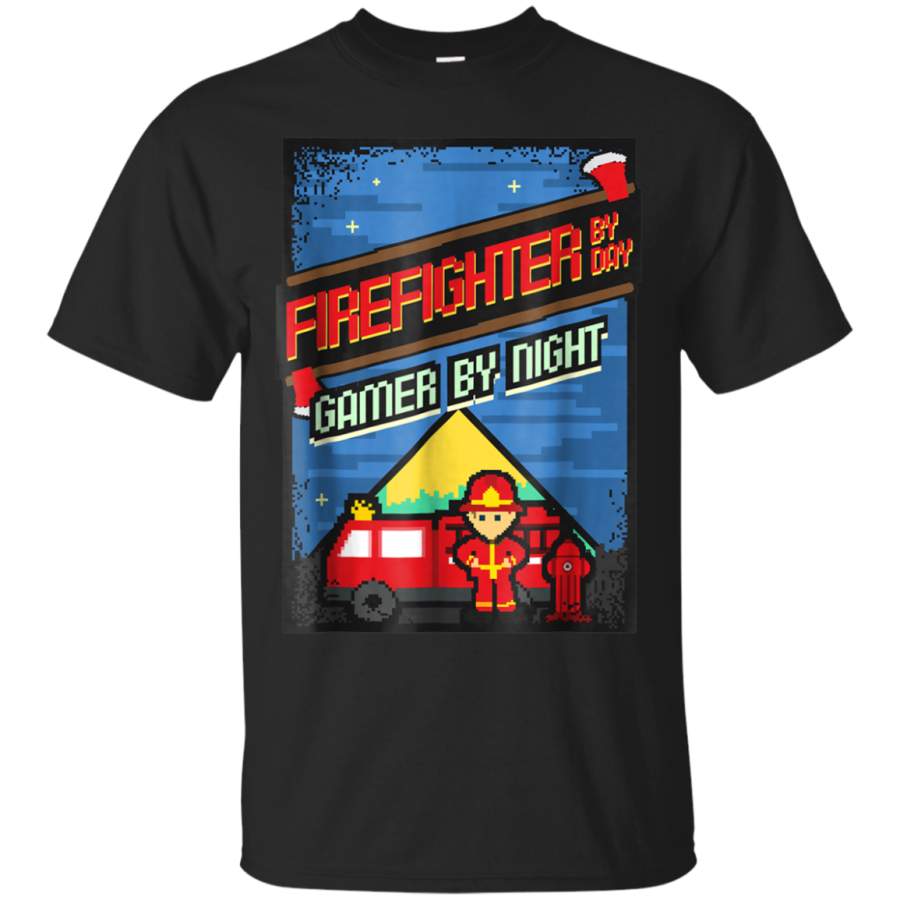 AGR 8 bit Video Games Graphic Design – Gamer Firefighter T Shirt