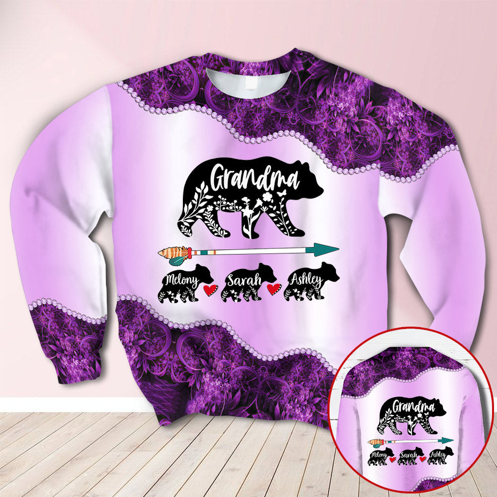 Personalized Nana Bear Purple All Over Print Shirts, 3D Hoodie, Sweatshirt, Shirt And Polo For Grandma Hn98 Trhn