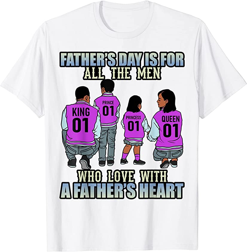 Black King Queen Price & Princess Father’s Day Dad Mom Kids T-Shirt