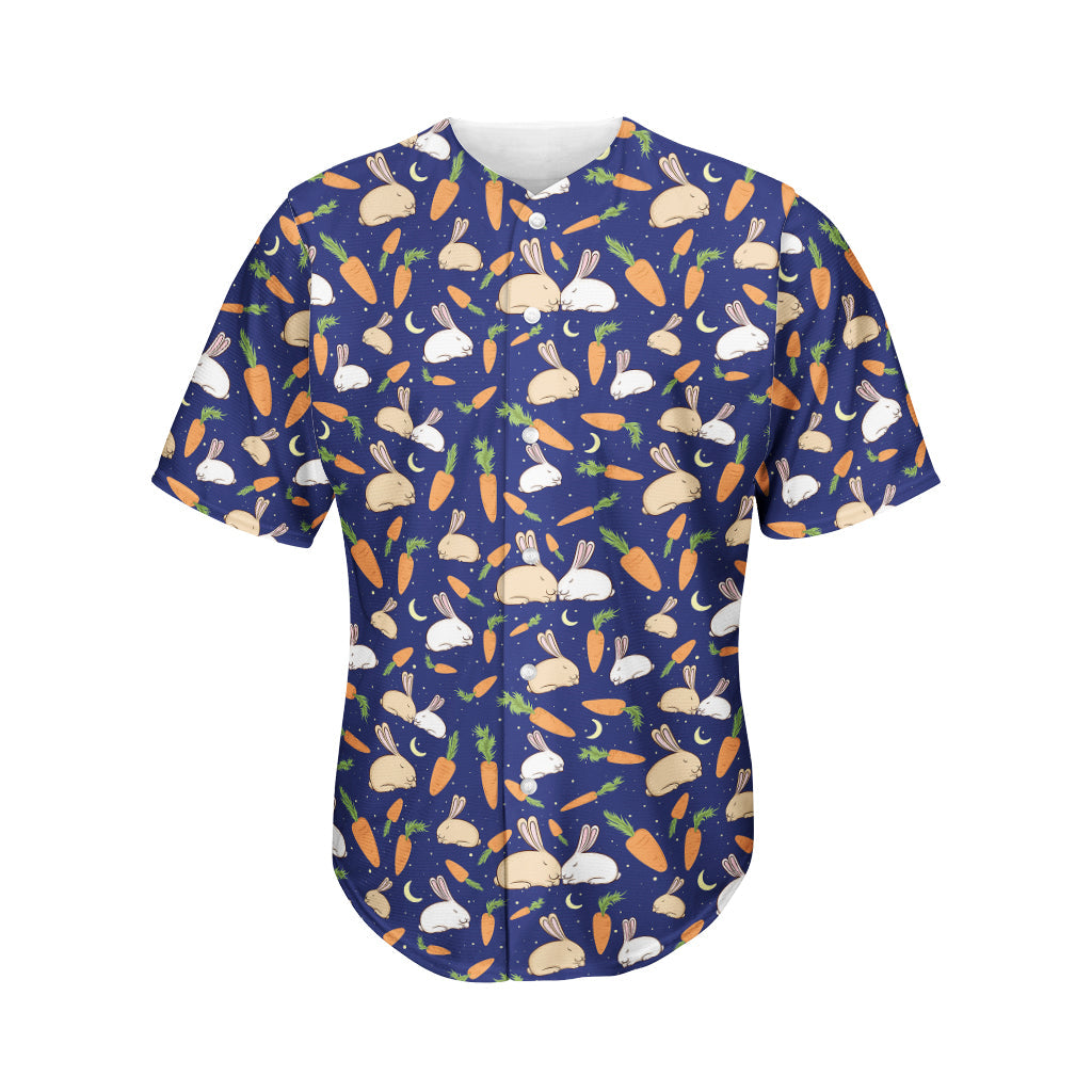 Carrot And Rabbit Pattern Print Men’S Baseball Jersey 3D Print