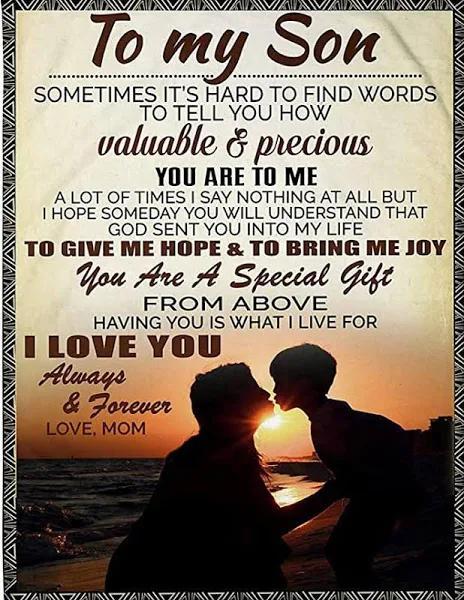 To My Son To Give Me Hope And To Bring Me Joy Fleece Blanket Gift For Son From Mom Home Decor Bedding Couch Sofa Soft And Comfy Cozy