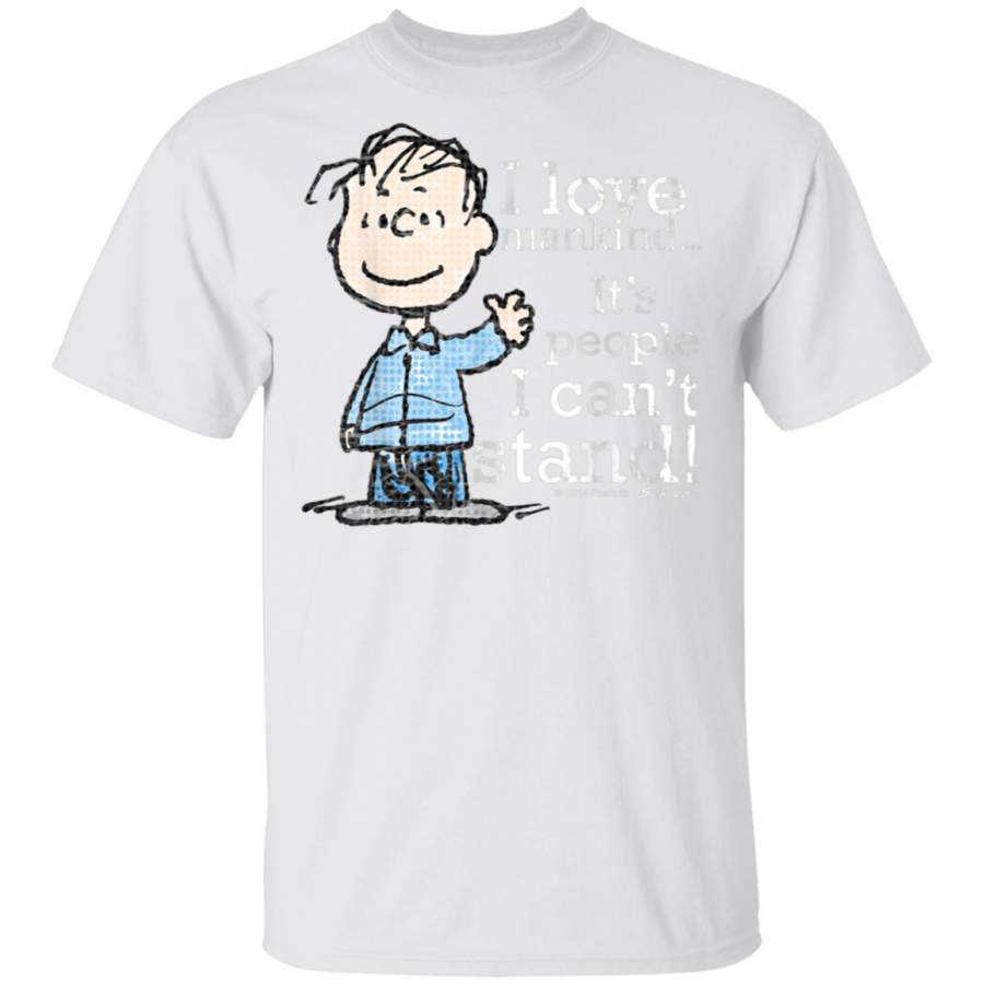 Peanuts Linus I Love Mankind Its People I Cant Stand T-Shirt