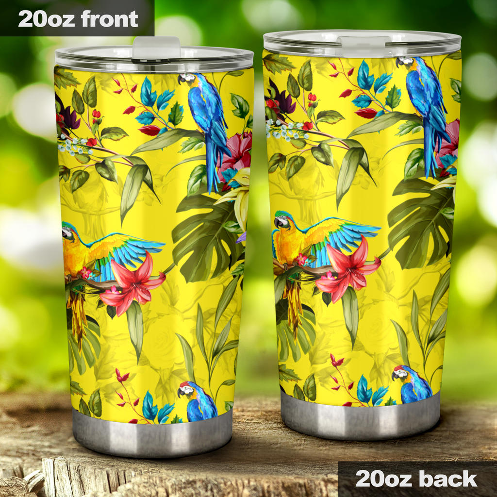 Colorful Parrot Pattern Tumbler