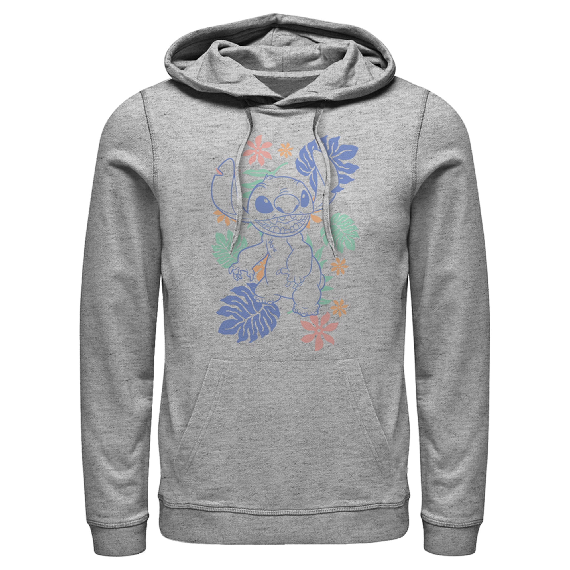 Men’S Lilo & Stitch Colorful Tropical Flowers Pull Over Hoodie