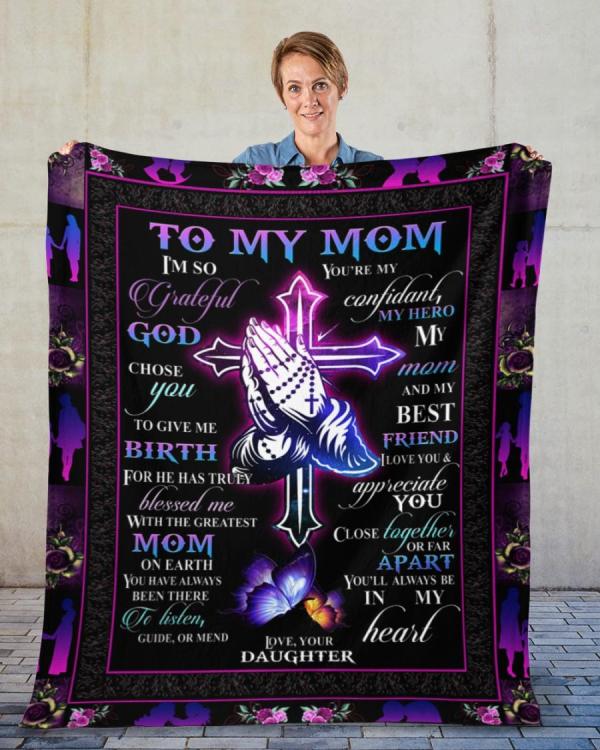 To My Mom From Daughter Blanket, Christian Blanket