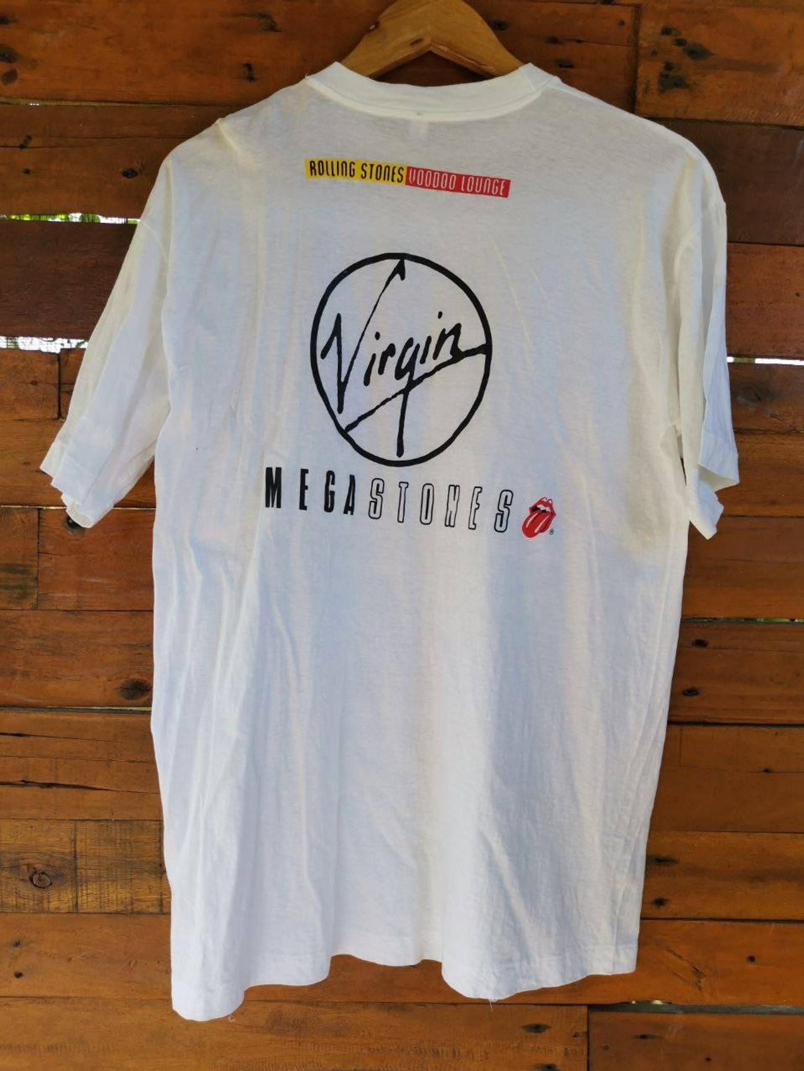 Vintage 1990’S Rolling Stones Voodoo Lounge Mega Stones Virgin Records T-Shirt Mick Jagger