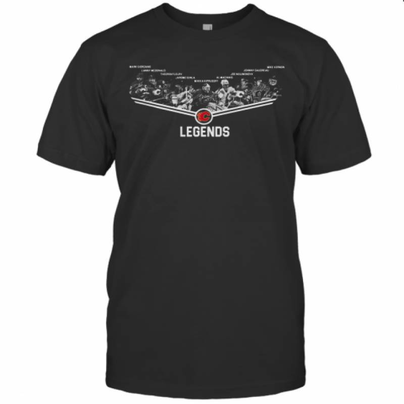 Calgary Flames Legends Team Player Signature T-Shirt