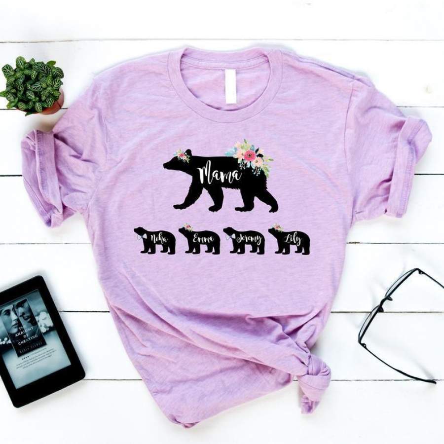 Personalized Gift for Mom, Mama Bear Shirt with Cubs, Perfect Custom Gift for Mom for Christmas, Gift for Wife for Mother’s Day