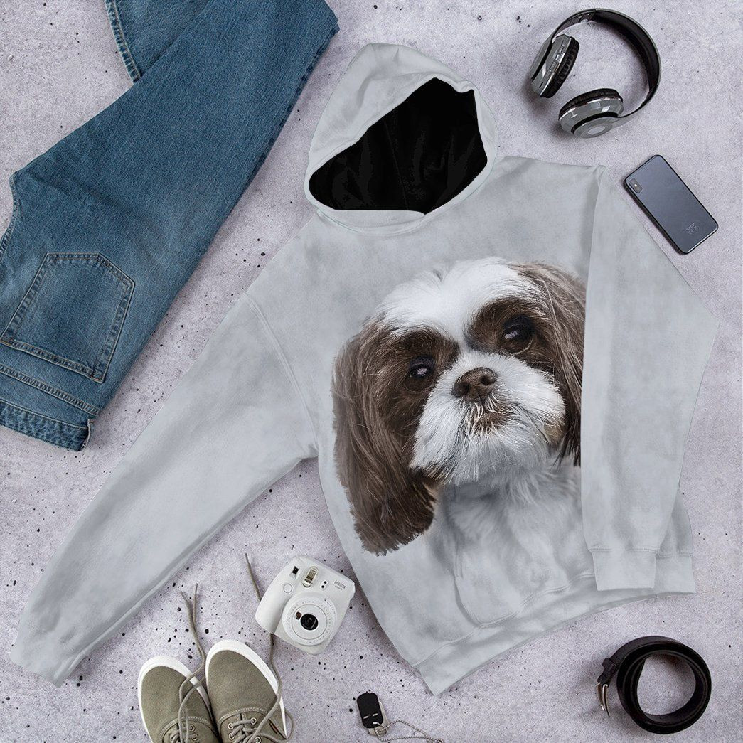 3D Shih Tzu Dog Tshirt Hoodie Apparel