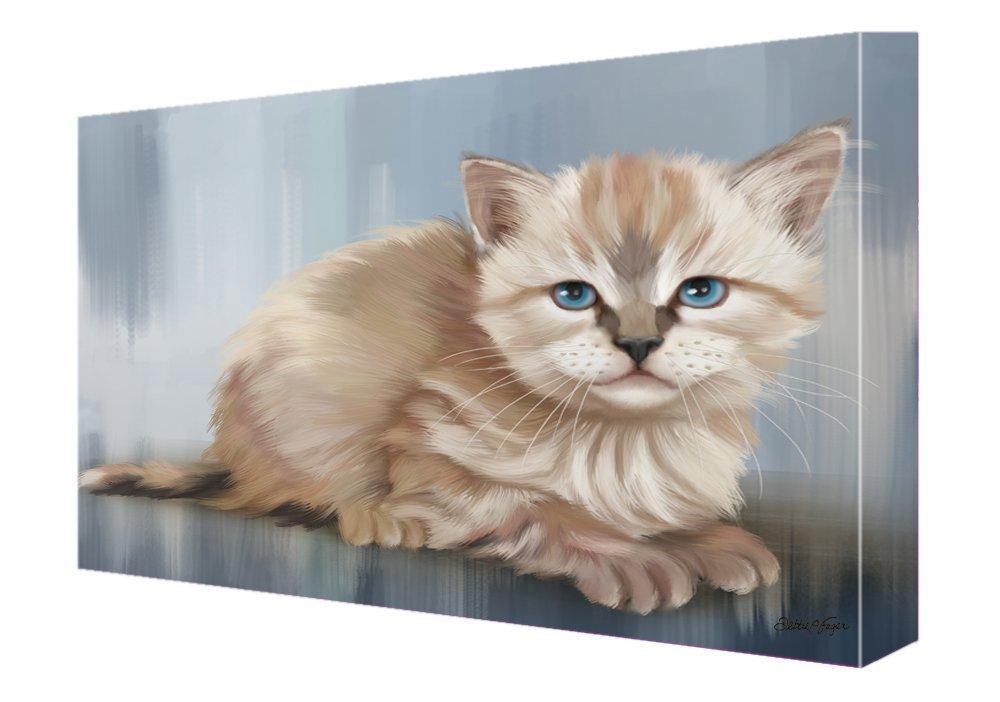 Seal Point Kitten Cat Painting Printed On Canvas Wall Art Signed