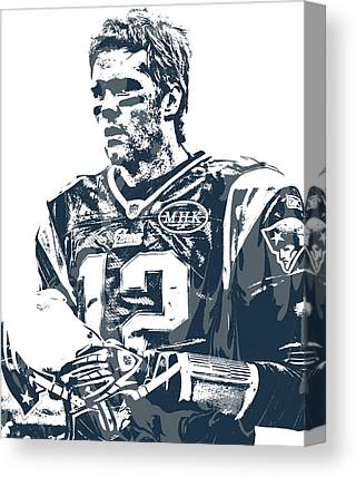 1 Tom Brady New England Patriots Pixel Art 40 Joe Hamilton Canvas Print